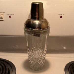 Silver and Clear Crystal Cocktail Shaker
